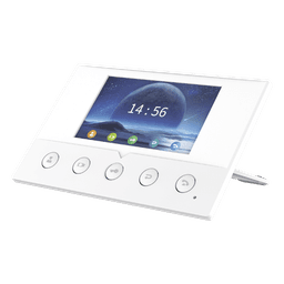 Monitor IP/SIP para interior, Wi-Fi, pantalla a color de 4.3", audio de 2 vías, PoE, 8 interfaces de entrada de alarma.