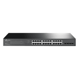 Switch PoE+ Administrable / 24 Puertos Gigabit / 4 Ranuras SFP / 250W PoE Total / SDN Cloud / Enrutamiento Estático