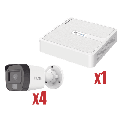 Kit IP 4Megapixel / NVR de 4 Canales con 4 Puertos PoE / 4 Cámaras IP Dual light con microfono