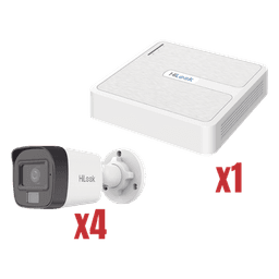 Kit IP 4Megapixel / NVR de 4 Canales con 4 Puertos PoE / 4 Cámaras IP Dual light con microfono