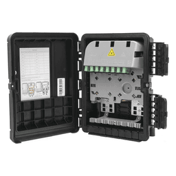 Cierre de Empalme para Fibra Óptica / 20 Fusiones / IP65 / 8 Acopladores SC/APC / Splitter 1x8 / Exterior / Poste