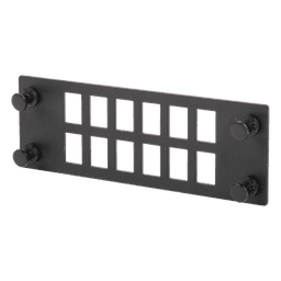 Placa para Adaptadores de Fibra Óptica / 12 Posiciones / Compatible con Gabinetes FPONE3 y FPONE4 / 4.53' x 41.6' x 5.12'