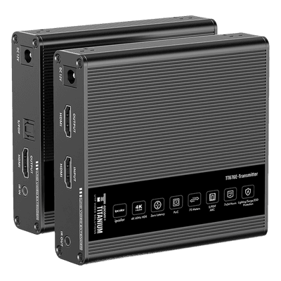 Kit Extensor HDMI para distancias de 70 metros / Resolución 4K x 2K@ 60 Hz/ Cat 6, 6a y 7 / IPCOLOR / CERO LATENCIA / SIN COMPRIMIR / Uso 24/7 / Puerto S/PDIF / Salida Loop / Alimente solo el Tx (PoC) / Control IR 