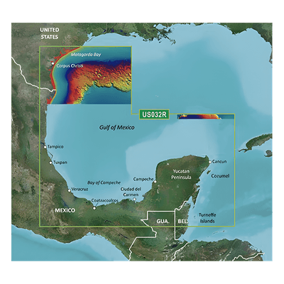 Mapa VUS032R Sur del Golfo de México.
