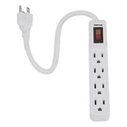 Multicontato Profesional / 4 Tomas 127 Vca / 15 A / Cable 30 cm (11.8 in) / Interruptor Iluminado / Norma NOM 003
