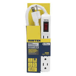 Multicontato Profesional / 4 Tomas 127 Vca / 15 A / Cable 30 cm (11.8 in) / Interruptor Iluminado / Norma NOM 003