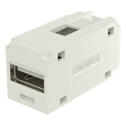 Módulo Acoplador USB 2.0, Hembra a Hembra, Tipo Mini-Com, Color Blanco Mate