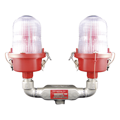 Lámpara de Obstrucción Roja Certificada/ Luz Fija Tipo L-810 Doble LED/ 120 - 240 Vca/ Luz Infraroja