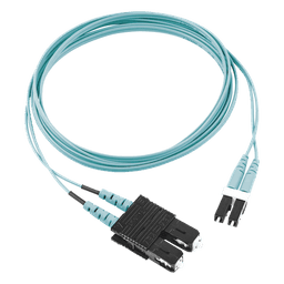 Jumper de Fibra Optica Multimodo 50/125 OM3, LC-SC Duplex, OFNR (Riser), Color Aqua, 2 Metros (6.56 Pies)