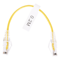Cable de Parcheo Slim UTP Cat6 - 20 cm (7.87 Pulgadas) Amarillo Diámetro Reducido (28 AWG)
