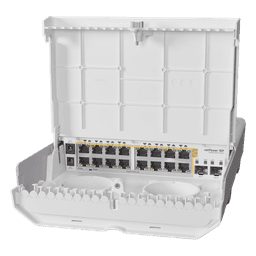 Switch administrable / 16 puertos Gigabit PoE / 2 puertos SFP+ 10G / Exterior / 36 Gbps sin bloqueo / 72 Gbps capacidad de conmutación