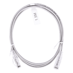 Cable de Parcheo Slim UTP Cat6 - 1.5 Metros (4.92 Pies) Gris Diámetro Reducido (28 AWG)