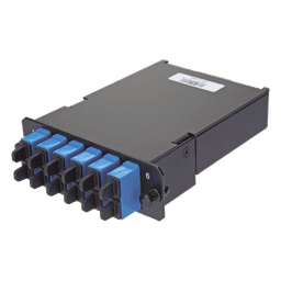 Placa Acopladora de Fibra Óptica / 12 Fibras Monomodo OS2 / 6 Conectores LC Duplex / Pérdida de Inserción ≤0.35 dB / Color Azul TIA/EIA-568-C.3
