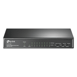 Switch PoE+ No Administrable / 9 Puertos 10/100 Mbps / 8 Puertos PoE 802.3af/at / 65W / Alcance 250 m (820 ft) / Sin Ventilador