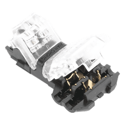 Conector T / 2 Contactos / Extracción Sin Corte / 0.35 a 0.75 mm² / Diámetro Máx 2.1 mm / Transparente con Negro