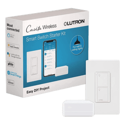 Kit de inicio Caseta Wireless con hub Smart Bridge, interruptor on/off inteligente de 5 A con neutro y placa Claro, control por app y asistentes de voz