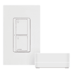 Kit de inicio Caseta Wireless con hub Smart Bridge, interruptor on/off inteligente de 5 A con neutro y placa Claro, control por app y asistentes de voz