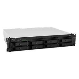Servidor de Almacenamiento en Red Synology RackStation RS1221RP+ | 8 Bahías | Expandible a 12 Bahías | CPU AMD Ryzen V1500B | 4 GB DDR4 ECC | RAID Soportado | 10/25GbE | Virtualización Certificada | Protección de Datos Integral
