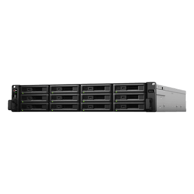 NAS Rack / 12 Bahías / Procesador Intel Xeon 8 Núcleos / 8 GB DDR4 ECC / Dual 10GbE / Escalable a 36 Bahías / Alimentación Redundante