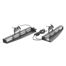 Luz de Visera LED / 32 LEDs de 3W / 22 Patrones Configurables / 96W / 12 VCC / Interior Rojo/Azul
