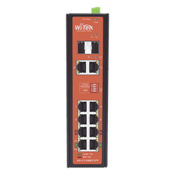 Switch PoE Industrial / 8 Puertos Gigabit + 2 SFP Combo / Extensión 250 m (820 ft) / PoE 300W / Protección 6 kV / -40°C a 80°C / Alimentación Dual 12-57 VCC