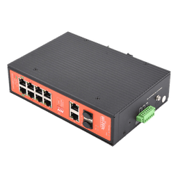Switch PoE Industrial / 8 Puertos Gigabit + 2 SFP Combo / Extensión 250 m (820 ft) / PoE 300W / Protección 6 kV / -40°C a 80°C / Alimentación Dual 12-57 VCC