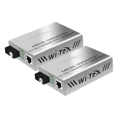 Convertidor de medios / Hasta 20 Km / 1 puerto SC/UPC 1000Mbps / 1 puerto RJ45 1000Mbps / WL: Tx 1310nm - Rx 1550nm / incluye 2 piezas A y B