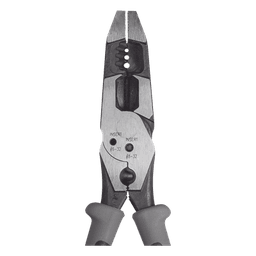 Pinza Híbrida / 3 en 1 Cortar-Pelar-Ponchar / 8" (20.3 cm) / Cable Sólido 10-14 AWG / Cable Trenzado 12-16 AWG / Pernos 6-32 y 8-32