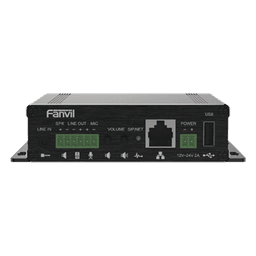 Gateway para Voceo IP/SIP,  Entrada de audio (3.5mm), salida de amplificador integrado de hasta 30W, puerto USB (reproducción de MP3),