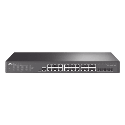 Switch Omada SDN Administrable / 24 puertos Gigabit y 4 puertos SFP+ / Funciones sFlow, QinQ y QoS / Administración centralizada OMADA