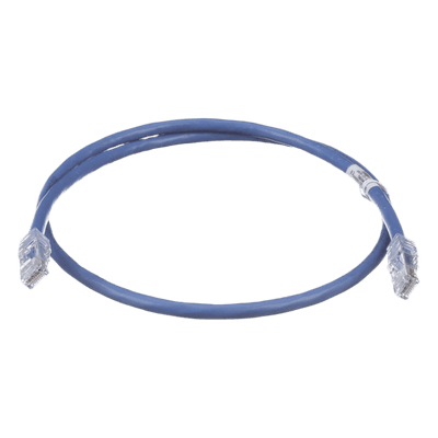 Cable de Parcheo UTP, Cat6A, 24 AWG, CM, Color Azul, 0.3 Metros (1 Pie)