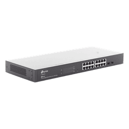 Switch Administrable / 16 Puertos Gigabit RJ45 / 2 Puertos SFP 1G / Rendimiento 36 Gbps / Sin Ventilador / Gestión Centralizada OMADA