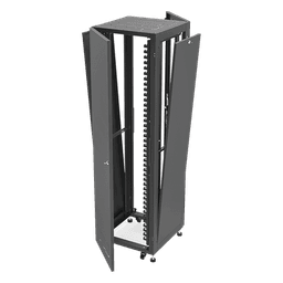Gabinete Rack 19" / 42UR / 600 x 600 mm / Puerta Seguridad 3 Puntos / Cristal Templado / Laterales Desmontables