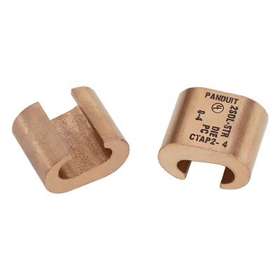 Conector de compresión tipo C StructuredGround, Conductor de cobre 1/0 Awg - 2/0 Awg, 1pz.