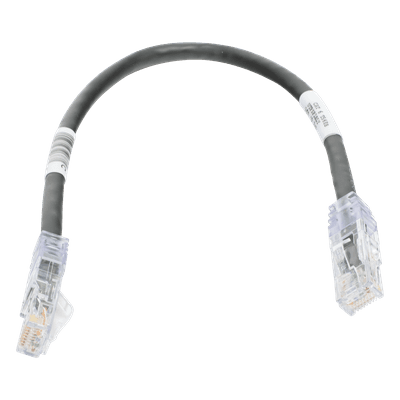 Cable de Parcheo TX6, UTP Cat6, 24 AWG, CM, Color Negro, 0.3 Metros (1 Pie)