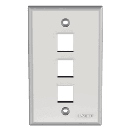 Placa de Pared Vertical / 3 Puertos Keystone / ABS / 69.8 x 114.3 mm / 2.75 x 4.5 pulg. / Blanco