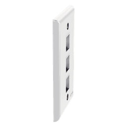 Placa de Pared Vertical / 3 Puertos Keystone / ABS / 69.8 x 114.3 mm / 2.75 x 4.5 pulg. / Blanco