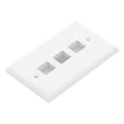 Placa de Pared Vertical / 3 Puertos Keystone / ABS / 69.8 x 114.3 mm / 2.75 x 4.5 pulg. / Blanco