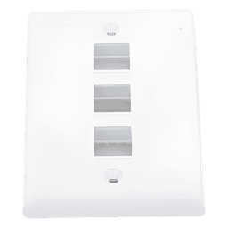 Placa de Pared Vertical / 3 Puertos Keystone / ABS / 69.8 x 114.3 mm / 2.75 x 4.5 pulg. / Blanco