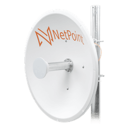 Antena Parabólica Direccional / 4.9-6.4 GHz / Ganancia 30 dBi / Dual Slant 45° y 90° / Alcance 30 km (98,425 ft) / Diámetro 60 cm (23.6 in)