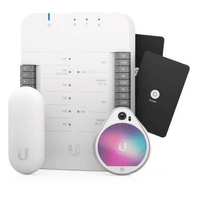 UniFi Access Kit de Inicio, con HUB, Reader Pro, Reader Lite y 20 tarjetas, para acceso a una sola puerta