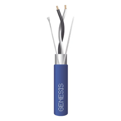 Bobina de 305 Metros (1000 Pies) / Cable 2 x 22 AWG / Color Azul / Blindado / Plenum / Trenzado para Aplicaciones de Transmisión de Datos a Alta Velocidad para Automatización, EIA-485, BACnet y Otros Sistemas de Comunicación