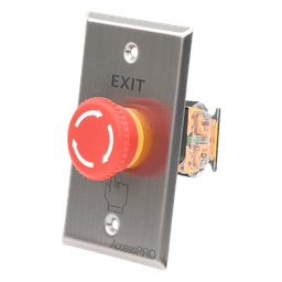 Botón de Paro de Emergencia / Enclavado / NC-COM-NO / 10A 125-250 VCA / Acero Inoxidable / 115 x 70 mm