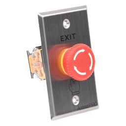 Botón de Paro de Emergencia / Enclavado / NC-COM-NO / 10A 125-250 VCA / Acero Inoxidable / 115 x 70 mm