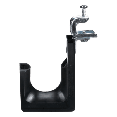 Sujetador STRONGHOLD tipo J (J-Hook), Con Abrazadera de Tornillo para Montaje, Hasta 46 Cables Cat6, Nylon 6.6, Color Negro, 1 pieza