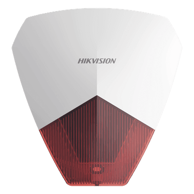 Sirena Estrobo Cableada Hikvision DS-PS1-R / 105 dB / LED Rojo / IP54 / 12V CC / Compatible con Paneles de Alarma
