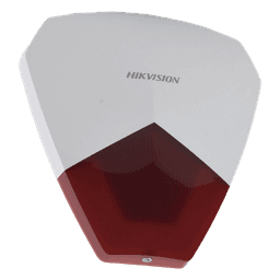 Sirena Estrobo Cableada Hikvision DS-PS1-R / 105 dB / LED Rojo / IP54 / 12V CC / Compatible con Paneles de Alarma