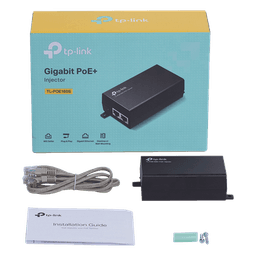 Inyector PoE+ / 30W / Gigabit 802.3af/at / 2 Puertos 10/100/1000 Mbps / Alcance 100 m (328 ft) / Plug and Play