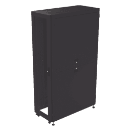 Gabinete de Piso para Telecomunicaciones / 45 UR / 1200 mm (3.94 ft) Profundidad / Carga 1300 kg / Puerta con Cristal Templado / 4 Postes Ajustables