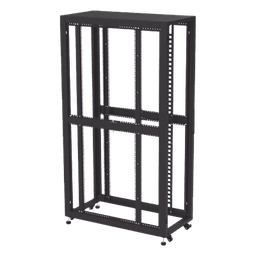 Gabinete de Piso para Telecomunicaciones / 45 UR / 1200 mm (3.94 ft) Profundidad / Carga 1300 kg / Puerta con Cristal Templado / 4 Postes Ajustables
